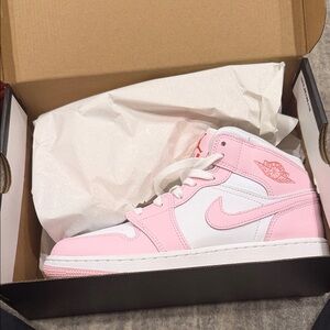 Pink and White High-Top Sneakers